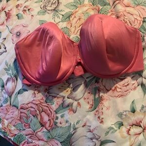 Pink Strapless Satin Bra Size 36 DD